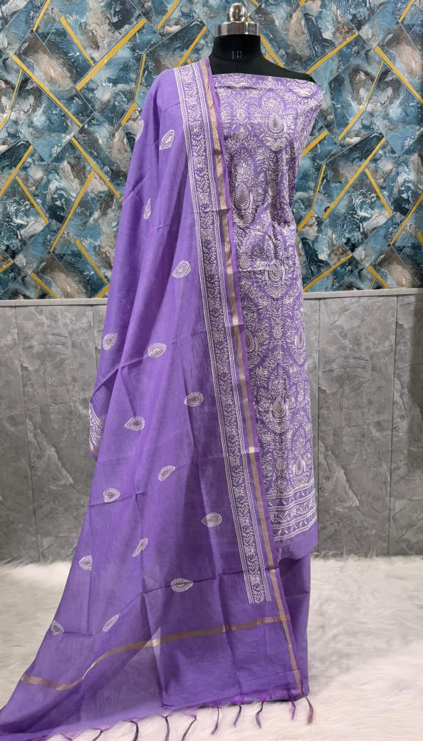 Exclusive Chanderi Silk Banarasi Unstitched Suit
