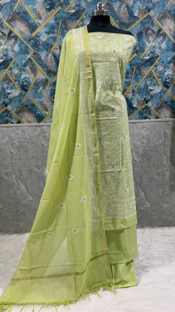 Exclusive Chanderi Silk Banarasi Unstitched Suit