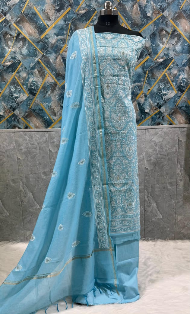 Exclusive Chanderi Silk Banarasi Unstitched Suit