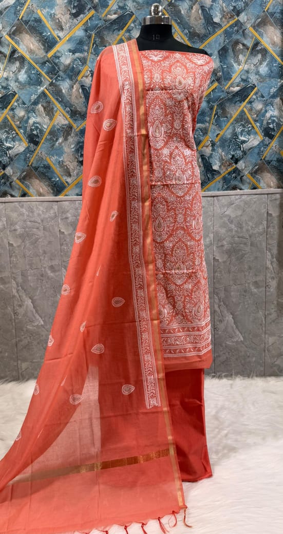 Exclusive Chanderi Silk Banarasi Unstitched Suit