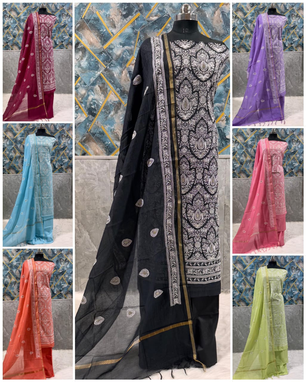 Exclusive Chanderi Silk Banarasi Unstitched Suit