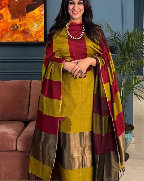Banarasi 3 Pcs Cotton Suit (Unstitched)