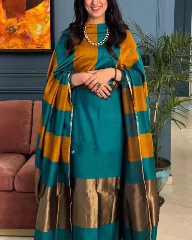 Banarasi 3 Pcs Cotton Suit (Unstitched)